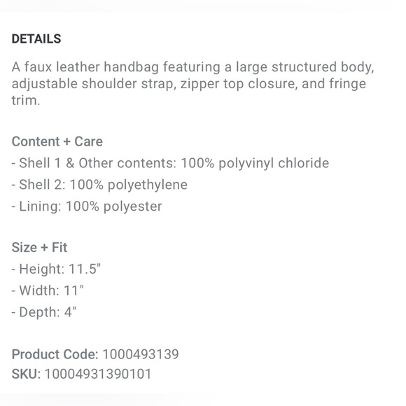 Forever 21 faux leather fringe bag - Picture 7 of 12